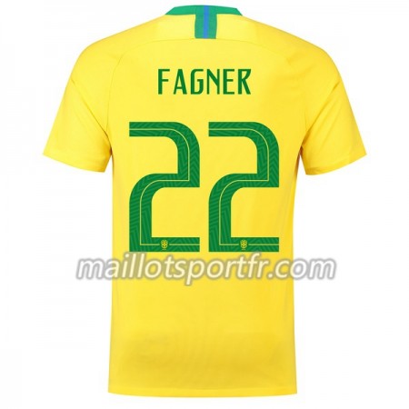 Maillot de Foot Brésil Fagner 22 Domicile Coupe du monde 2018
